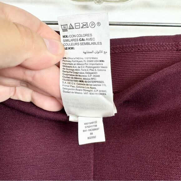 Chico's So Slimming Petite Juliet Straight-Leg Pants Maroon/Wine Size 00P [2P] - Picture 12 of 12
